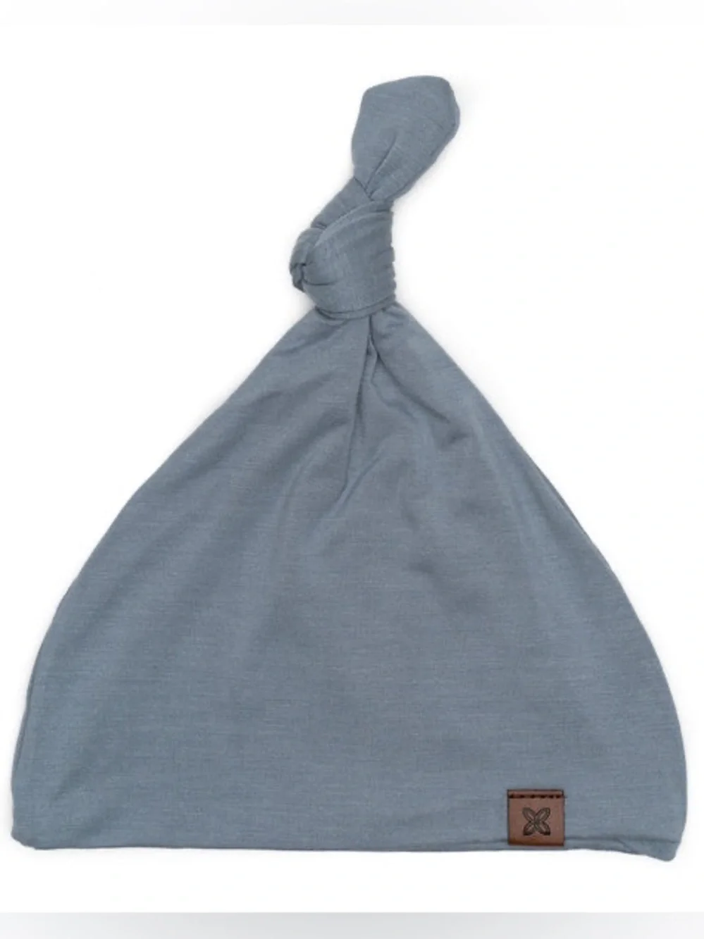 NWT Papillon Bebe Knotted Beanie Hat - Slate Blue 0-3M
